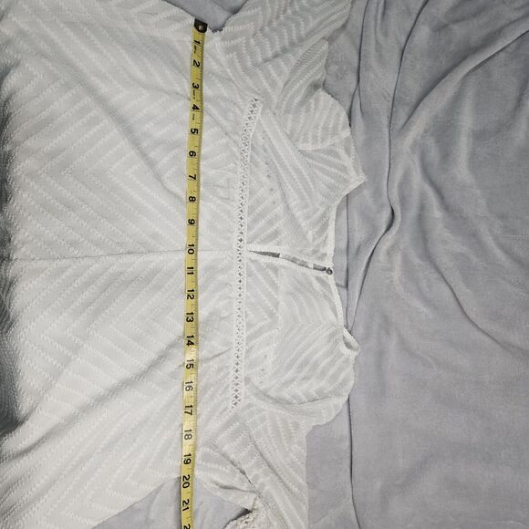 John Paul Richards 3/4 Bell Sleeve Shirt Sheer Shirt With Liner Boho White SZ M - Picture 5 of 6